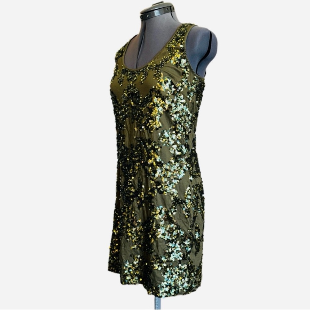 J. Crew Olive Green Sequin Dress - Picture 3 of 9